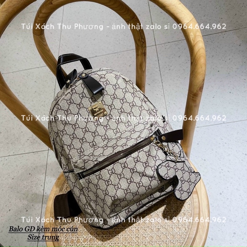Balo đi học, đi chơi hoạ tiết chữ size 32 đựng vừa sách vở cho cả nam và nữ - tặng kèm móc treo cún (ảnh thật shop chụp)
