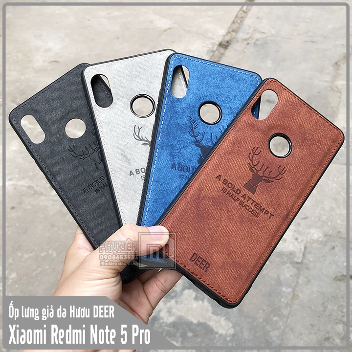 Ốp lưng Xiaomi Redmi Note 5 / Note 5 Pro giả da con hươu DEER - Nhựa dẻo TPU