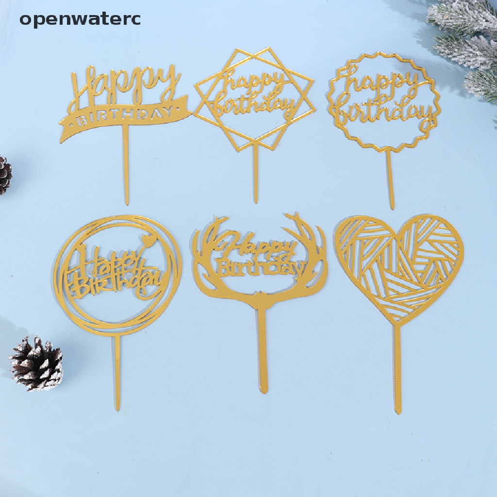 Que Cắm Trang Trí Bánh Sinh Nhật / Tráng Miệng Chữ Happy Birthday Bằng Acrylic vn