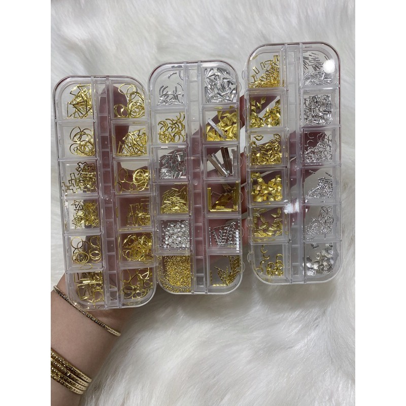 Charm trang trí móng khay 12 ô