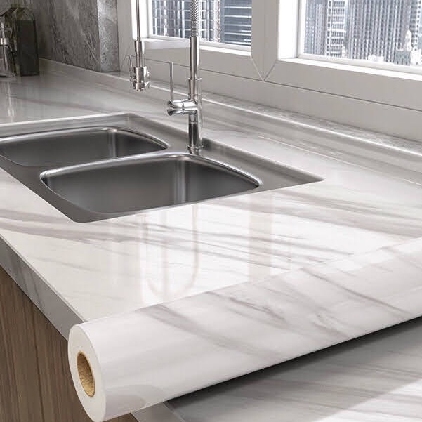 Giấy Dán Tường Giả Đá, Decal Dán Tường Giả Vân Đá Hoa Cương, Dán Bếp, Bàn