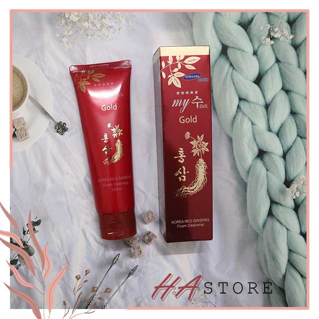 Sữa Rửa Mặt Sâm Đỏ My Gold Hàn Quốc Ngừa Mụn, Tàn Nhang, Cấp Ẩm 130ml