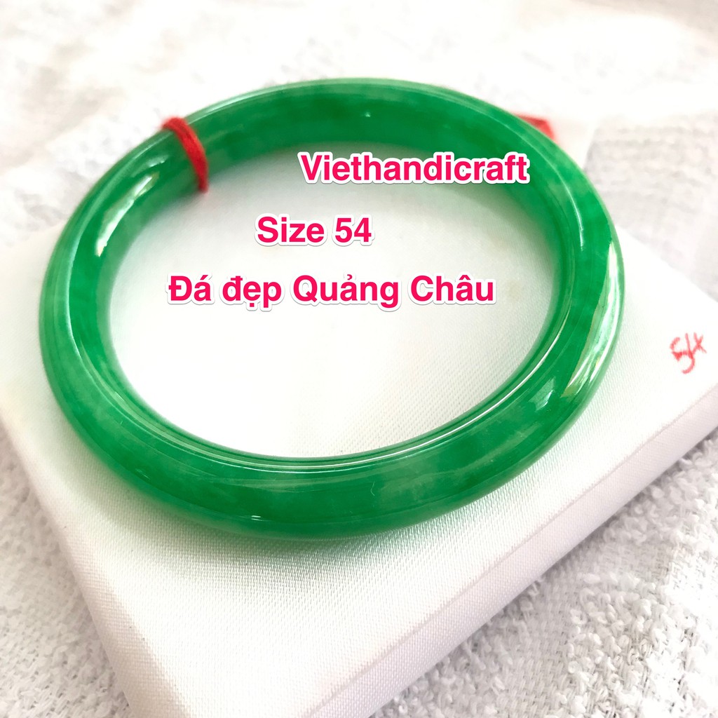 Vòng tay cẩm thạch thiên nhiên, có lên nước (lẻ size) - Viet Handicraft