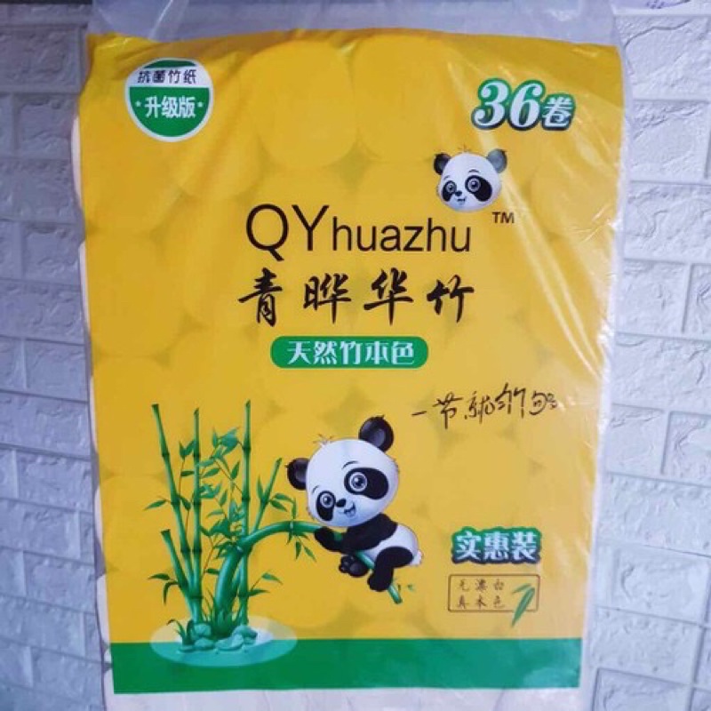Giấy vệ sinh gấu trúc sipao 36 cuộn hàng nội địa  trung siêu đại thấm nước nước tốt không mủn không nhão nha