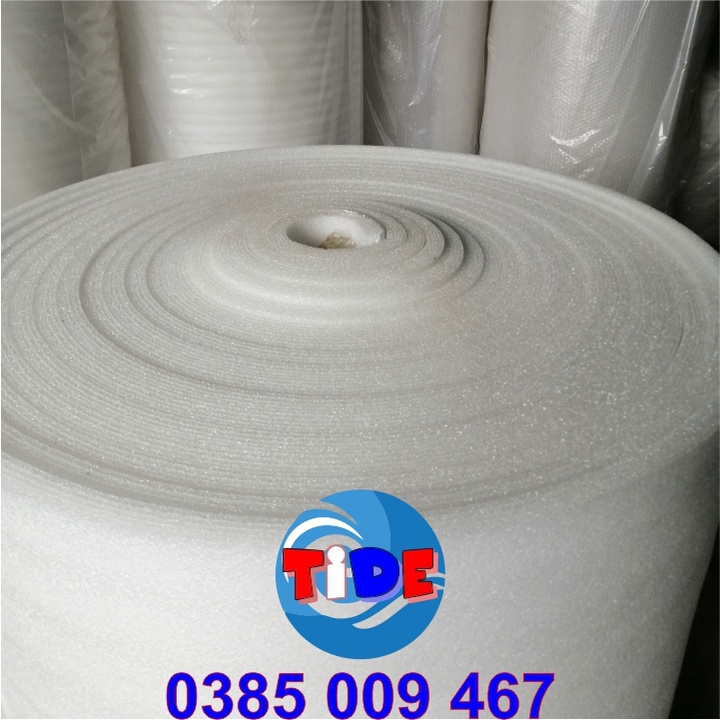 Cuộn  x dài 25m x dày 20mm – Xốp chống sốc dùng đóng gói hàng hóa dễ vỡ: đồ điện tử, gốm sứ, thủytinh