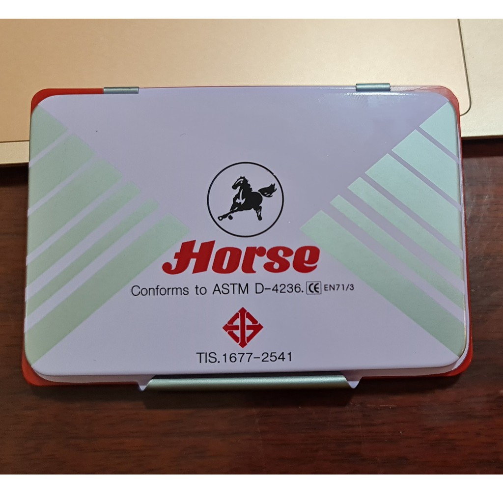 Khay Mực lăn tay và đóng dấu Tampon Horse EN71/3 RED Thái Lan