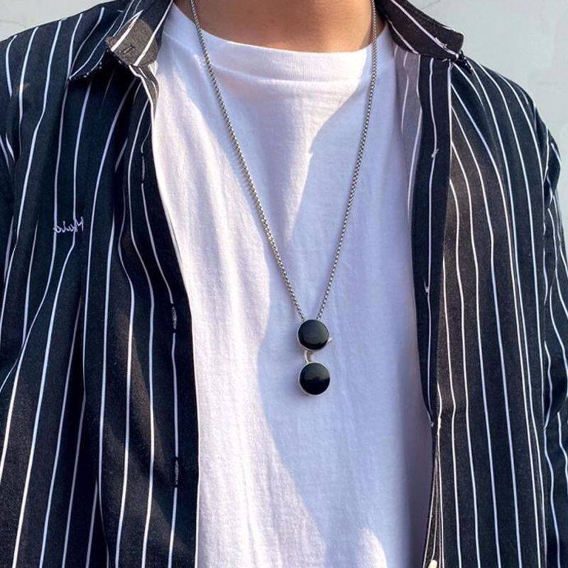 Vòng cổ mặt hình phi hành gia Hàn Quốc JP6 bằng thép không gỉ