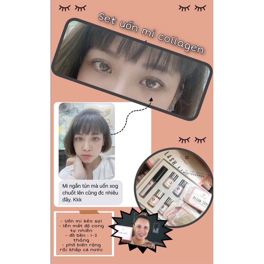 Set uốn mi collagen