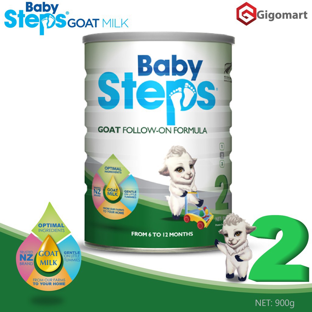 Sữa dê công thức Baby Steps số 1,2,3 Newzealand lon 900g date T1, T2/2022