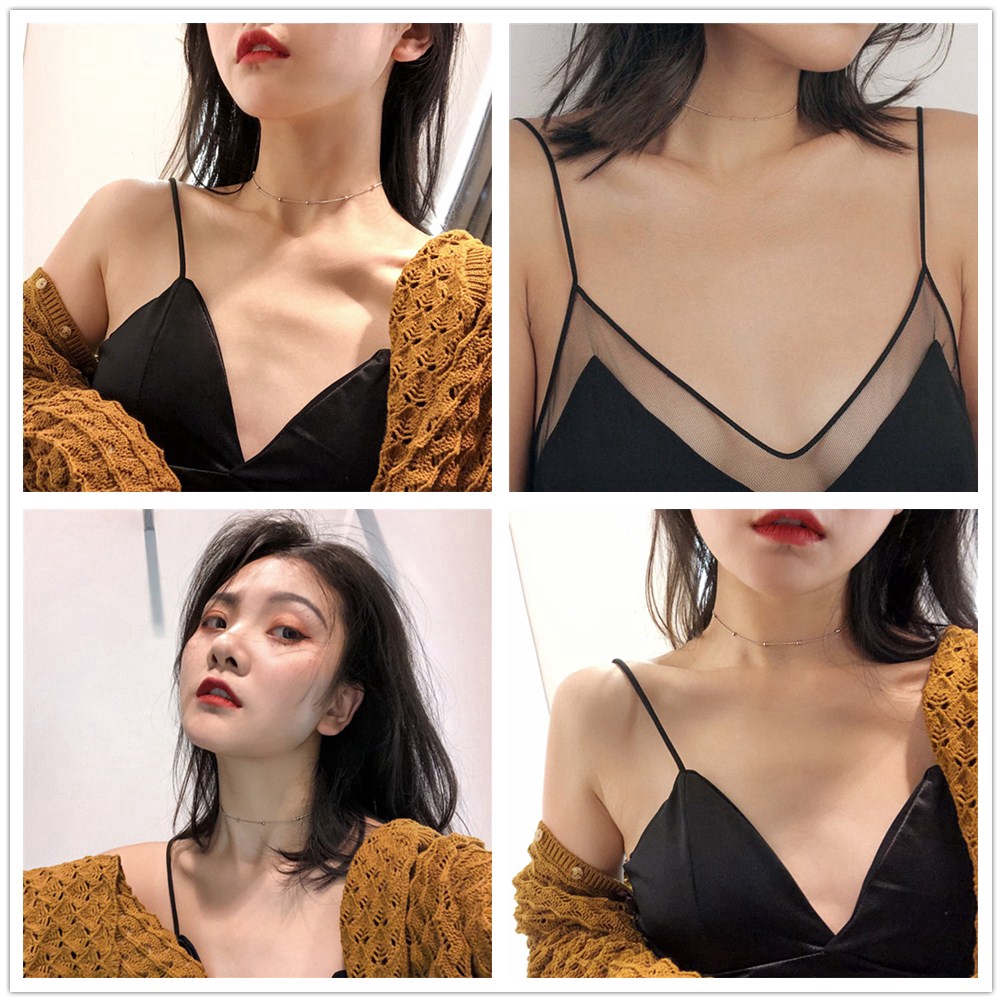 Dây chuyền mạ vàng thiết kế hạt nhỏ thời trang đơn giản dễ thương