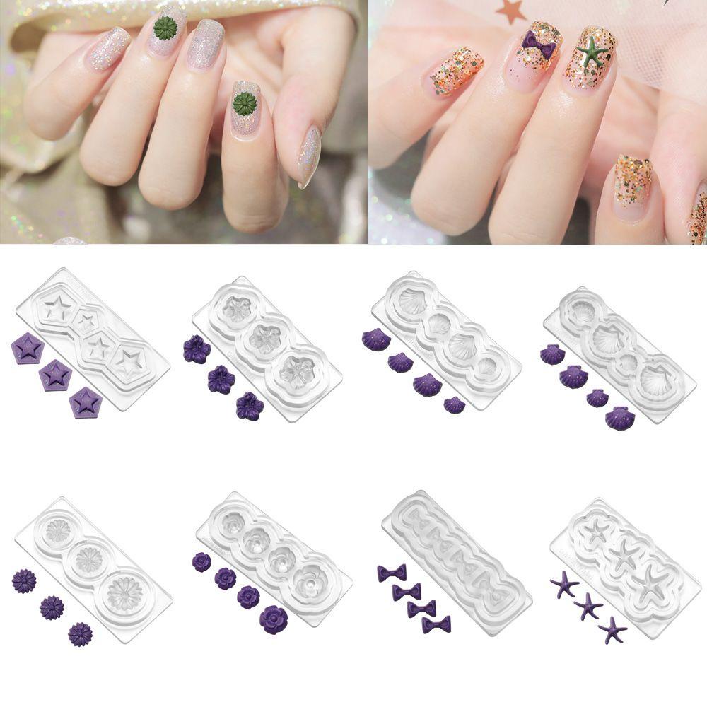 Khuôn Gel UV Trong Suốt Hình Hoa 3D Dùng Để Trang Trí Móng Nghệ Thuật