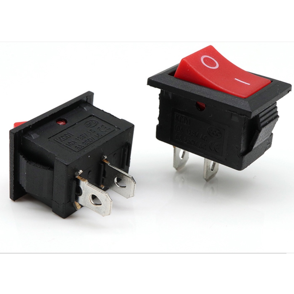 10 Công Tắt Bập Bênh KCD1-101 2P - 250V 6A kích thước 15X21mm loại tốt