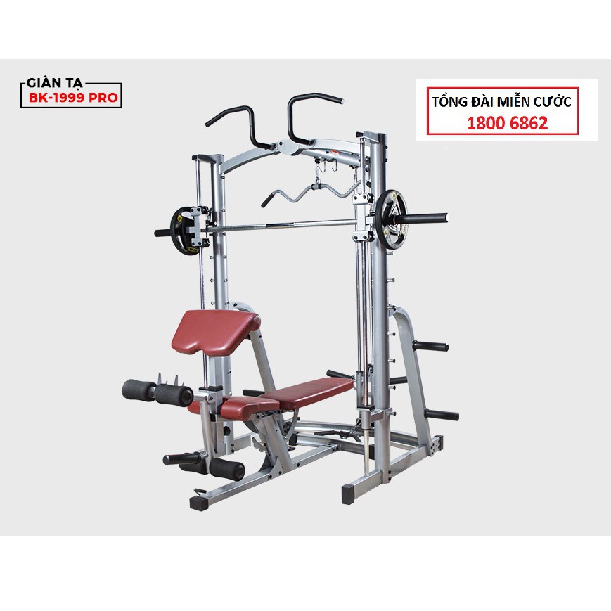 Ghế tạ KINGSPORT BK-1999 (Tặng kèm 50kg tạ) - Khung sườn cứng cáp chuẩn gym