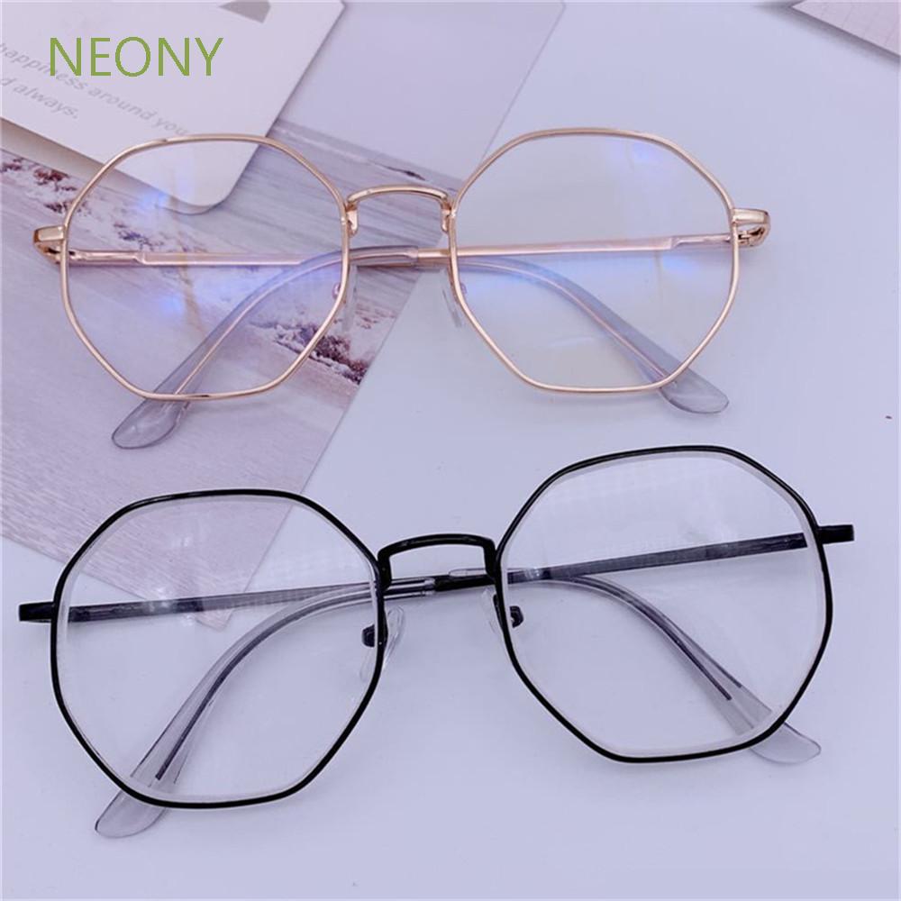 Kính mắt gọng hợp kim chống tia UV / ánh sáng xanh kiểu retro thời trang cho nam và nữ