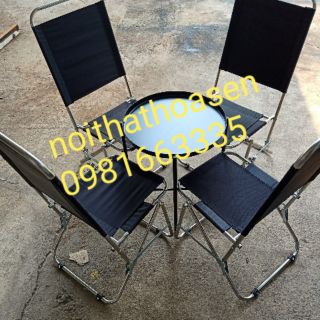 combo 4 ghế lưng cao+1 bàn trà chanh