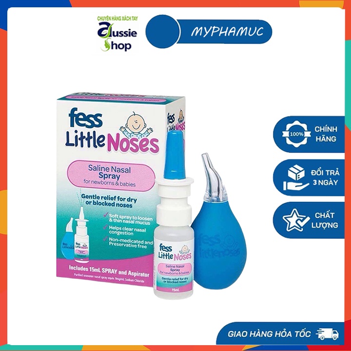 Xịt mũi trị ngạt, giảm khô niêm mạc mũi Fess Little Noses