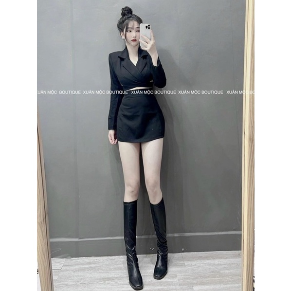 Bigsize Sét vest croptop chéo ngực thắt dây 50-90kg