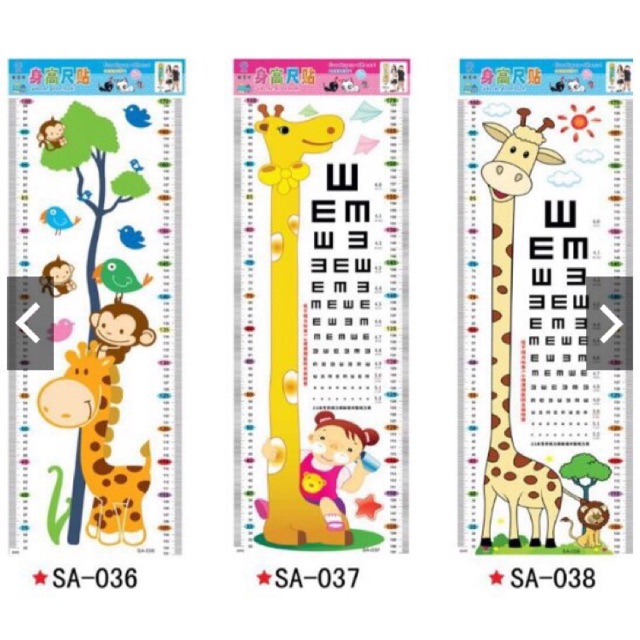 Combo 2 decal dán tường đo chiều cao cho bé
