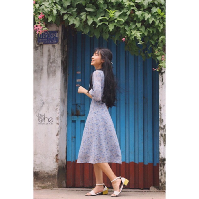 Đầm hoa maxi tay lửng | 3 MÀU | BigBuy360 - bigbuy360.vn
