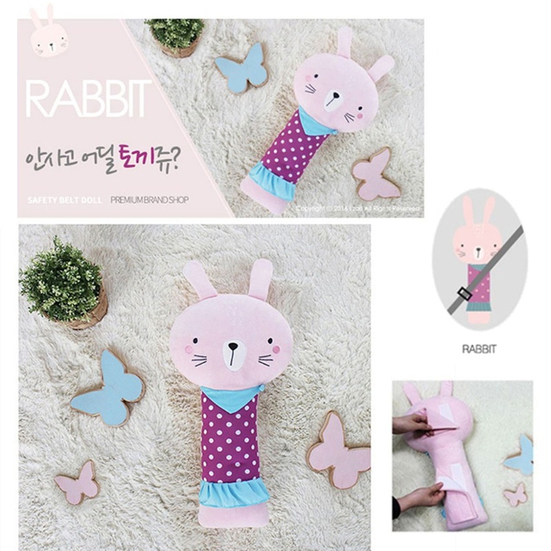 Đệm Bọc Dây Đai An Toàn Xe Hơi Kiểu Hoạt Hình Nhồi Bông Dễ Thương Cho Bé