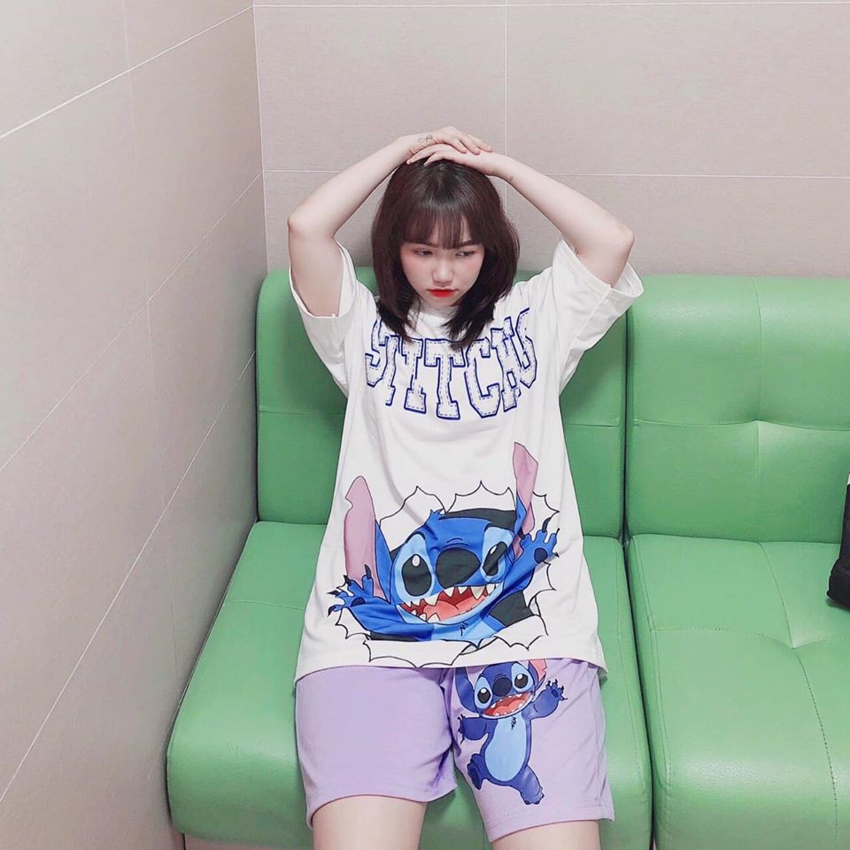 Set đồ bộ hoạt hình ❤️ Bộ mặc nhà Cartoon STITCH OPEN form rộng Unisex nam nữ Molly Fashion