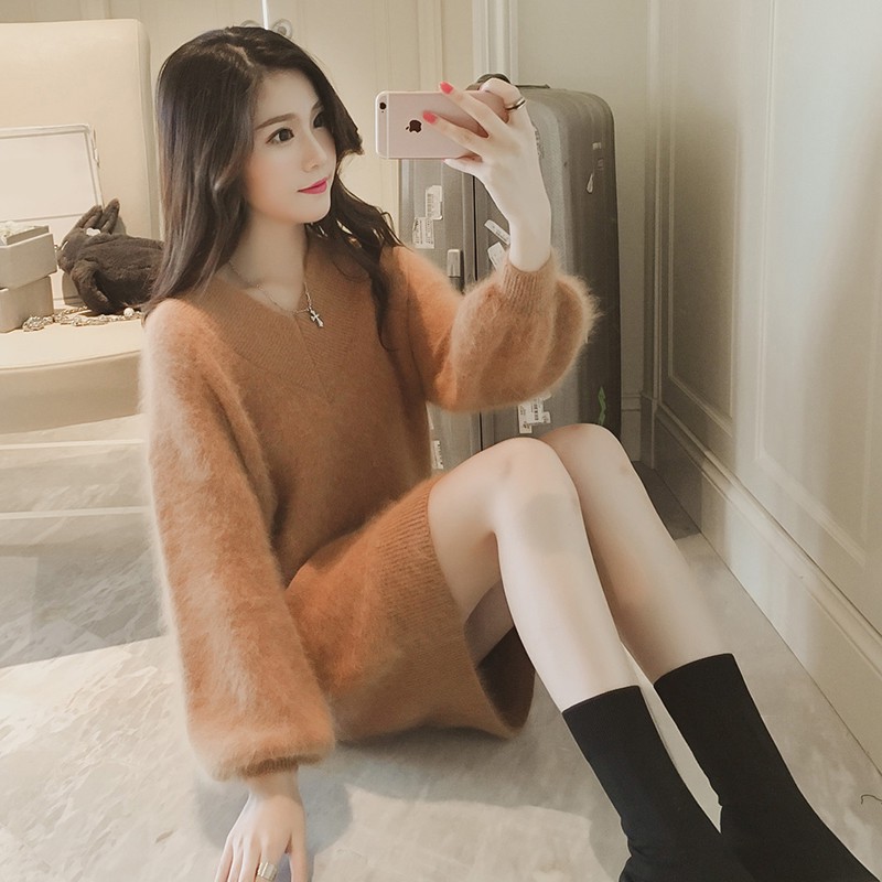 Ulzzang Váy len lông thỏ