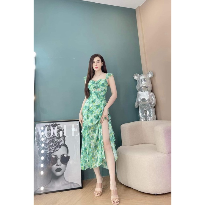 (Free ship) ĐẦM VOAN XẺ TRƯỚC CỰC XINH UP hhp
