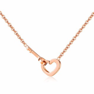 Dây Chuyền Titan Ko Đen Tim Và Chìa Khóa TT 0806