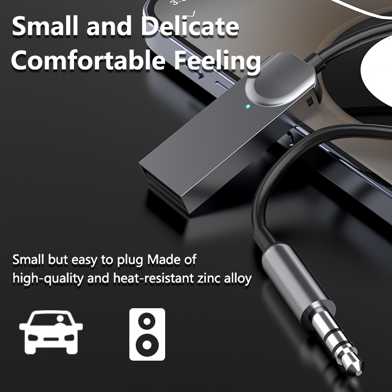 Thiết Bị Thu Phát Bluetooth 5.0 Cổng Usb Sang Giắc Cắm 3.5Mm Cho Xe Hơi