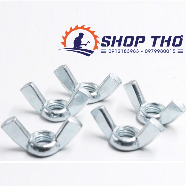 Ecu tai hồng M6 (set 40 cái) thép mạ kẽm