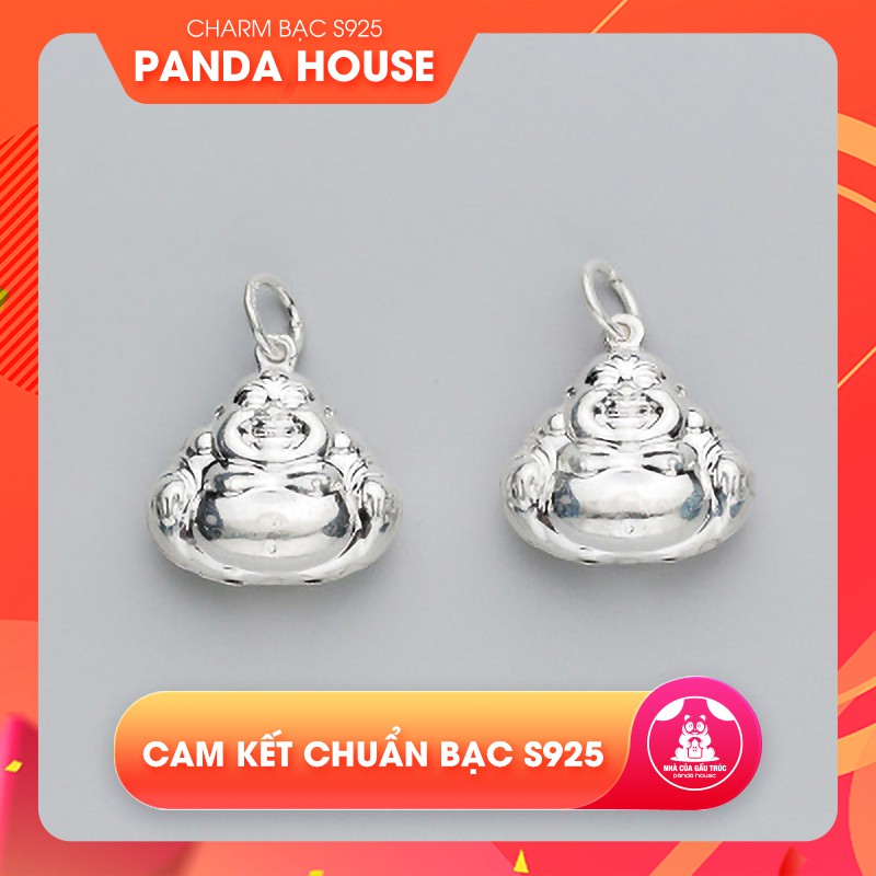Charm bạc s925 mặt dây chuyền hình Phật Di Lặc (charm treo) size 18.5x19x19mm - Panda House