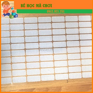 Dính gai/khóa nhám/verclo hình chữ nhật Trắng  - 50/ 100 cặp có keo dán rất chắc