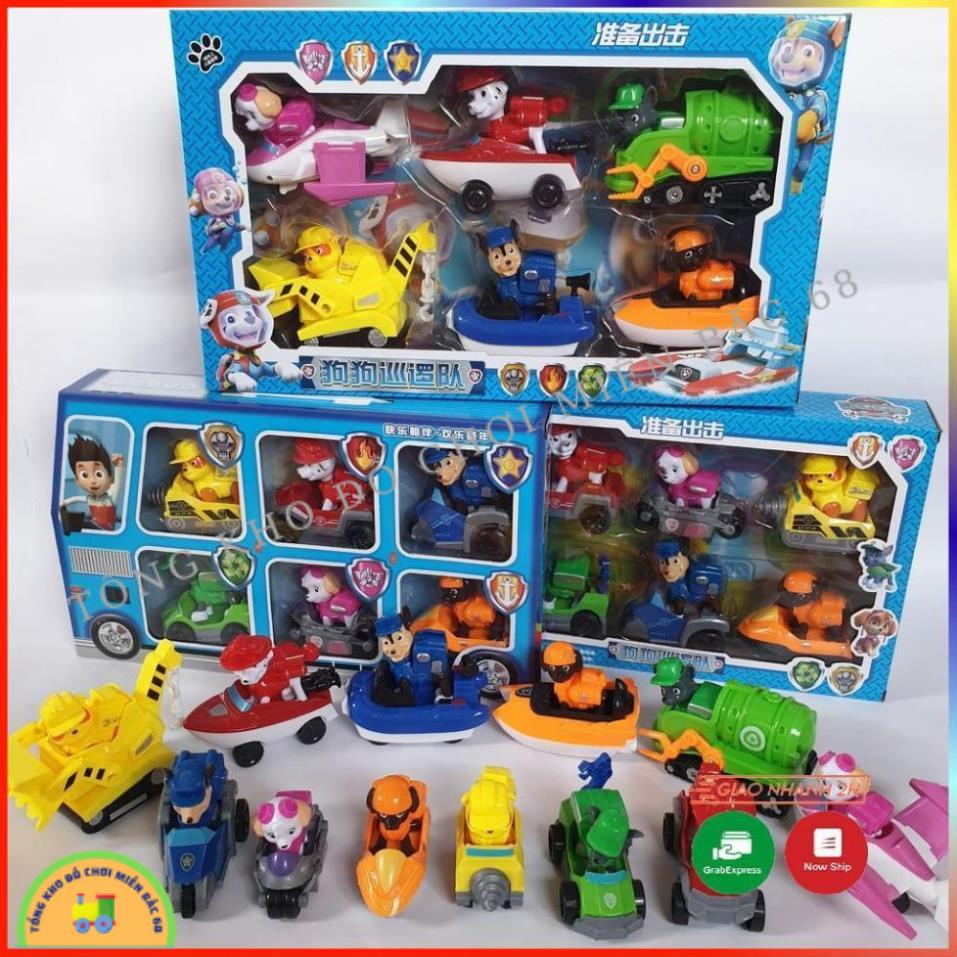 Chó cứu hộ đồ chơi Paw Patrol cho các bé mô hình 6 con có thể tháo rời chó ra khỏi xe TKMB68