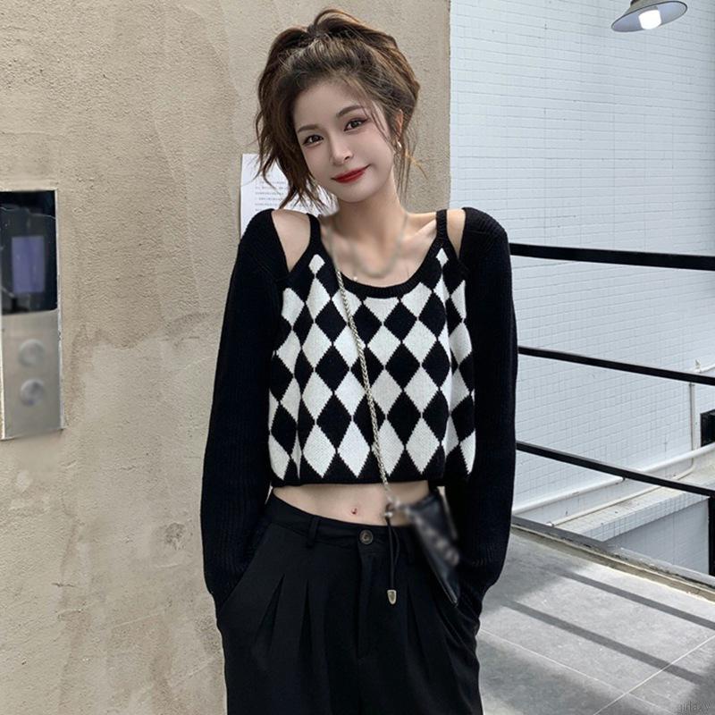 Áo len tay dài hở vai thời trang dành cho nữ