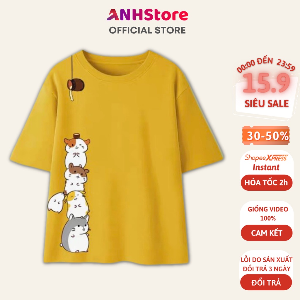 Áo thun nữ form rộng oversize unisex tay lỡ, áo phông nam nữ đẹp CHUỘT ANHStore A11
