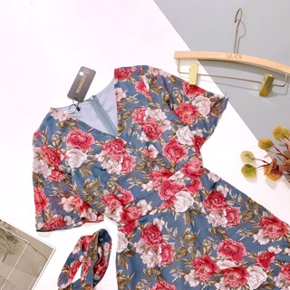 Váy voan hoa hồng cao cấp