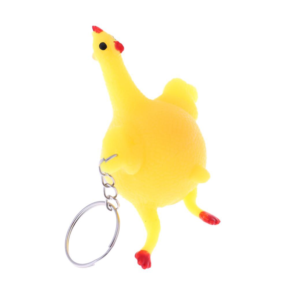 Móc chìa khóa hình con gà bằng TPR ngộ nghĩnh đáng yêu