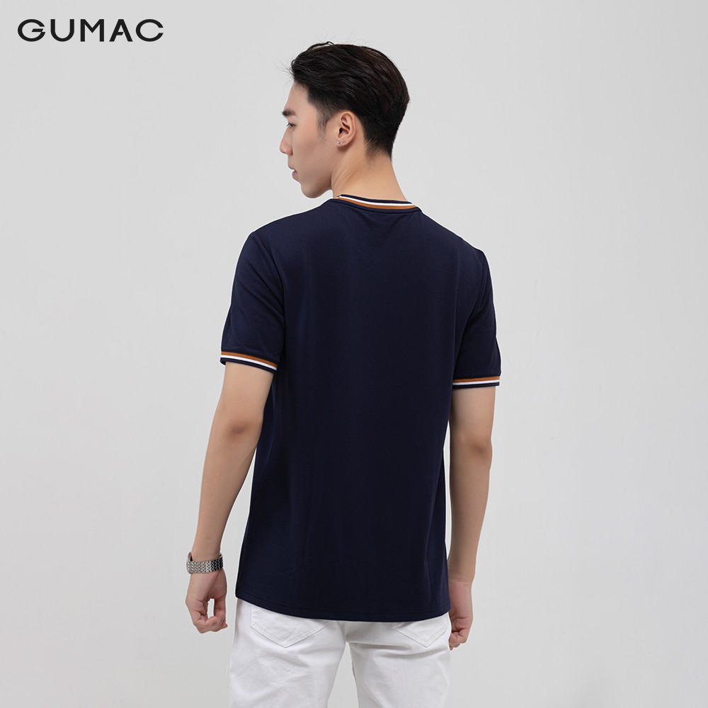 Áo thun nam phối bo kẻ GUMAC Hàn Quốc năng động, trẻ trung ATNB1184 | BigBuy360 - bigbuy360.vn