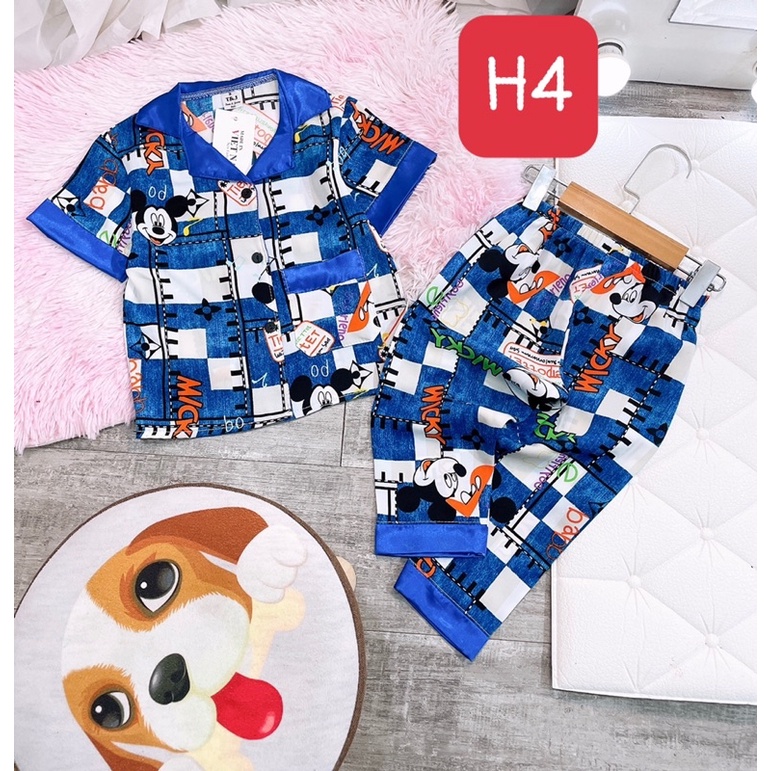 bộ pijama lụa mango sz 22-33kg