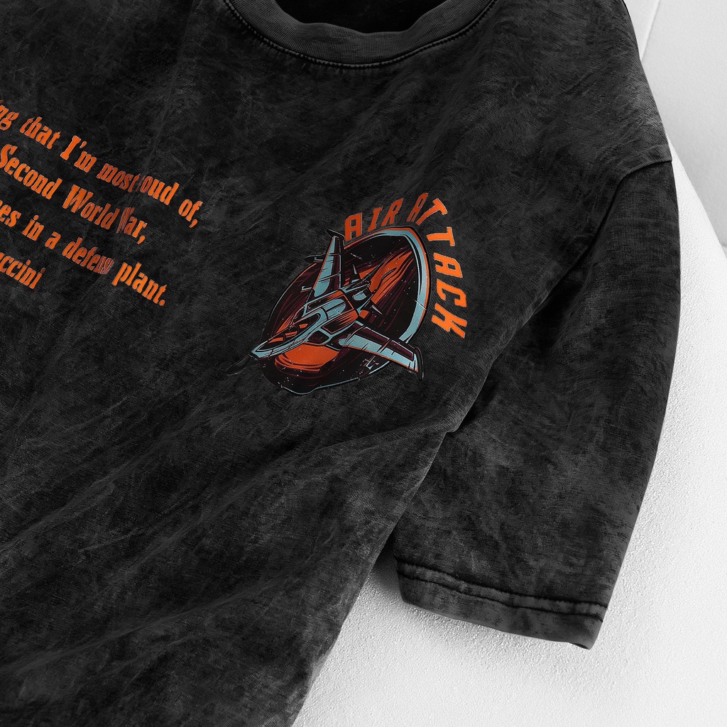 Áo thun tay lỡ ATTACK WASH phông Unisex nam nữ Cotton oversize form rộng LUNACY TB40 | BigBuy360 - bigbuy360.vn