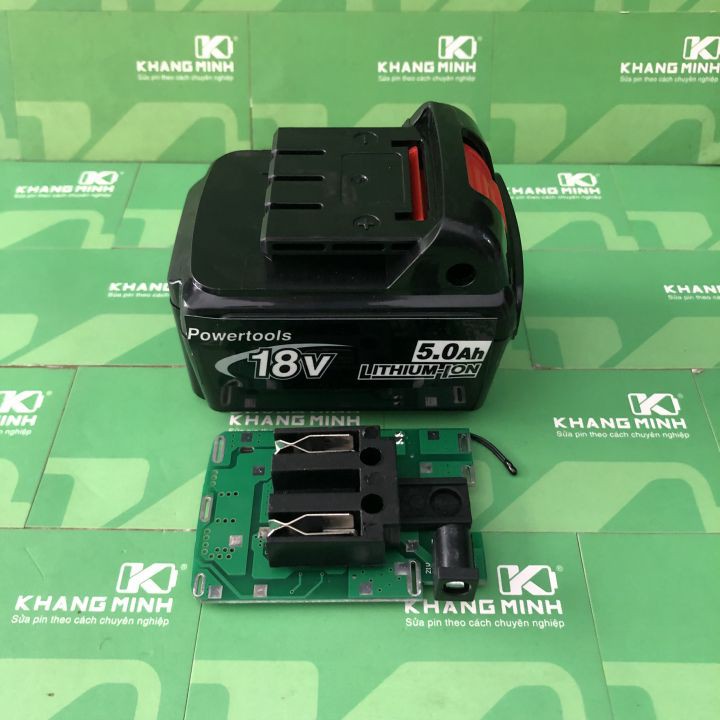 Vỏ mạch bảo vệ pin TQ China 18V - 21V 5S - 1P, giắc sạc ngang