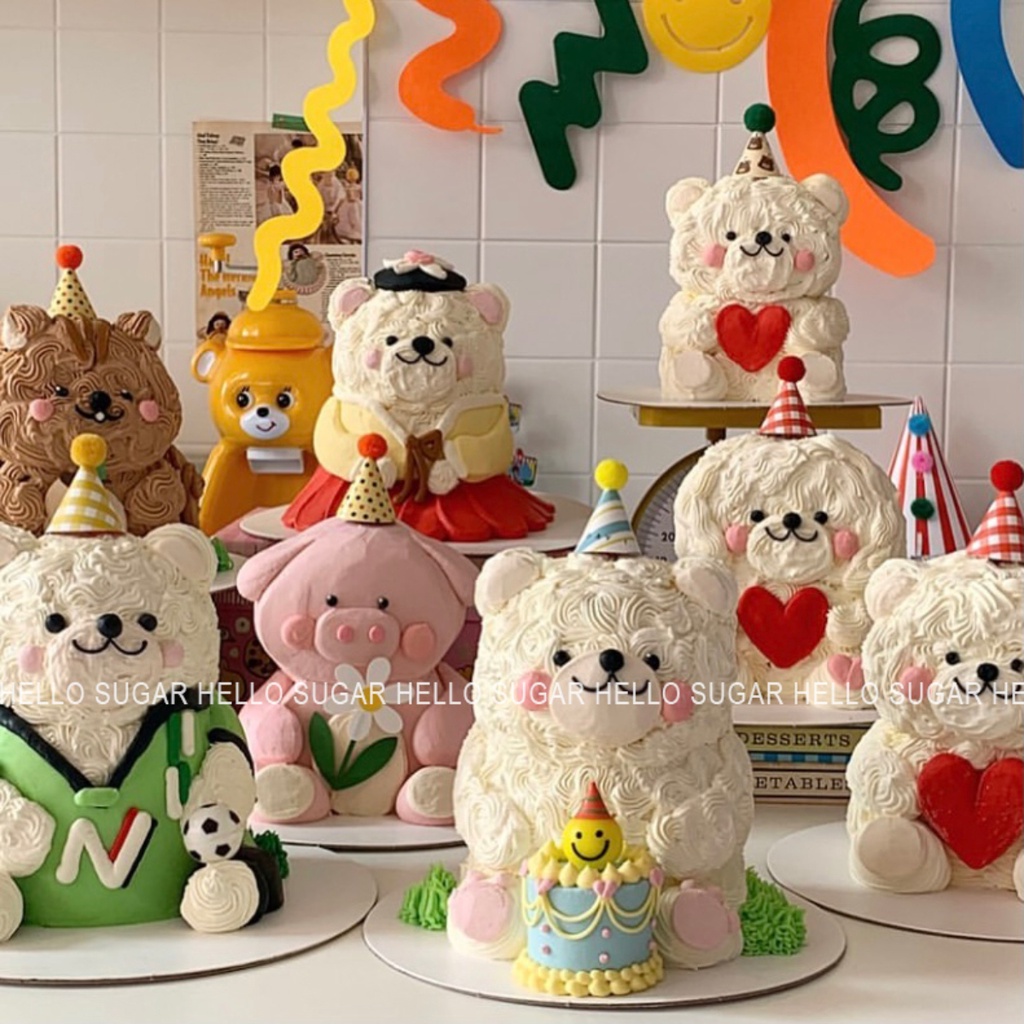 Mũ Sinh Nhật mini Hoạt Hình Cắm Trang Trí Bánh Kem Tráng Miệng Phong Cách retro