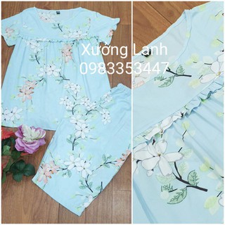 Bộ bầu lanh lụa lửng sau sinh mặc nhà, chất thoáng tiện lợi , ảnh shop chụp trải sàn