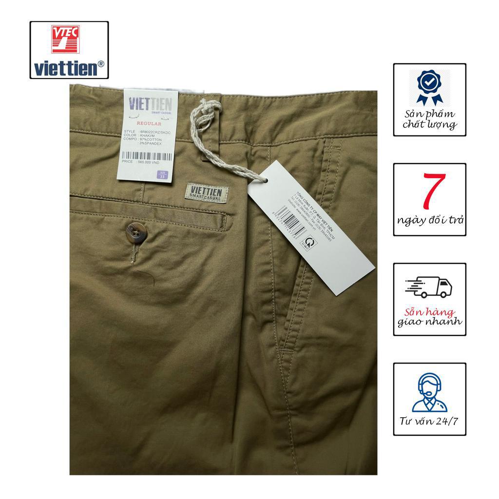 VIETTIEN - QUẦN SHORT NAM (KAKI) 6R8022, 97% COTTON 3% SPANDEX, MÀU KHAKI