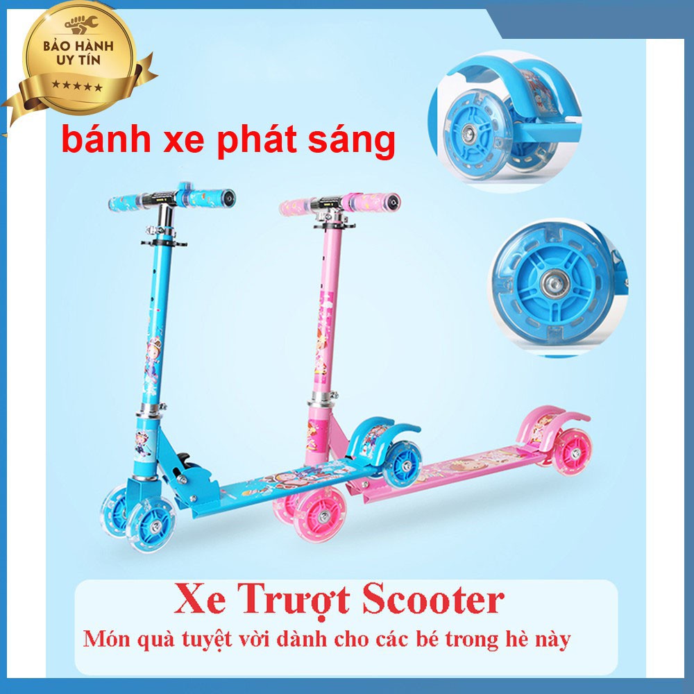 [Mẫu mới] Xe Trượt Scooter 3 Bánh Cho Trẻ Em Có Đèn Led Phát Sáng, Xe Scooters Bé Trai Gái 2 3 4 5 6 7 8 9 10 Tuổi Đa Nă