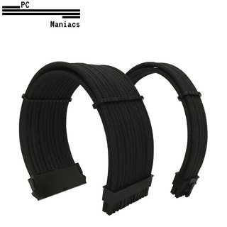 DÂY NGUỒN BỌC LƯỚI NỐI DÀI CAO CẤP MÀU FULL BLACK
