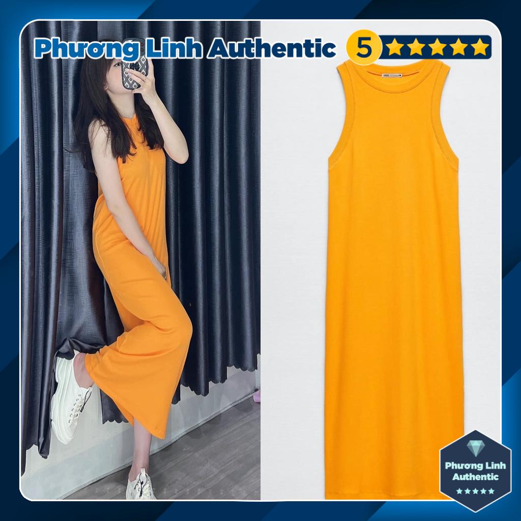 Váy thun dáng dài cổ tròn không tay Zara Auth New Tag có sẵn 1044/002 1044002 4174/902 4174902 bầu mặc được
