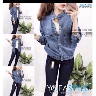 Áo khoác jeans nữ thời trang chất jeans bò mẫu hot 2018 ms0011
