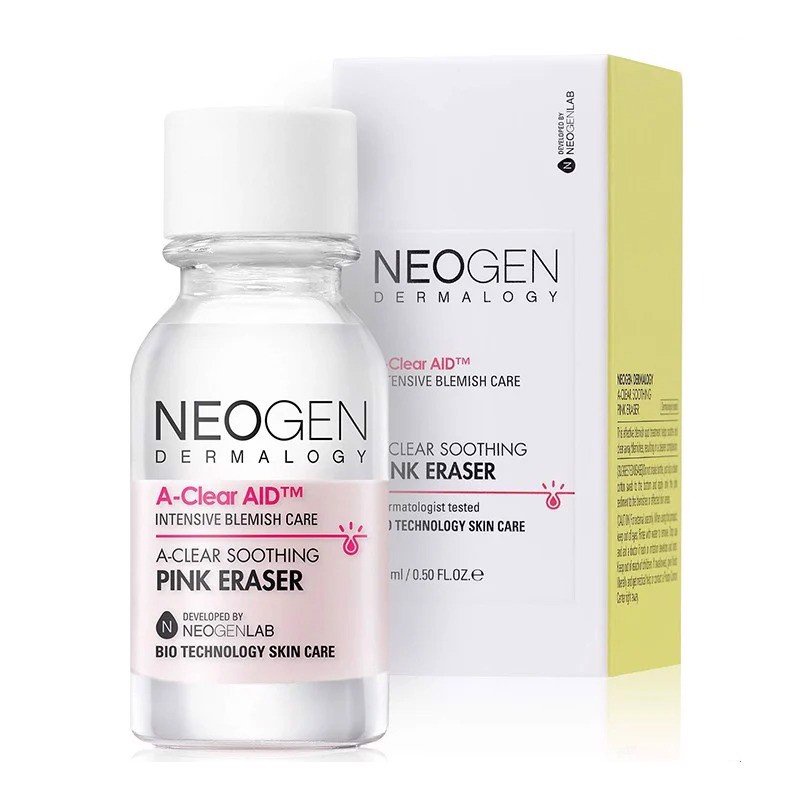 Chấm Mụn Neogen Chính Hãng 2 Lớp Xẹp Mụn Sau 4H -  Neogen Dermalogy A-Clear Aid Soothing Pink Eraser 15ml