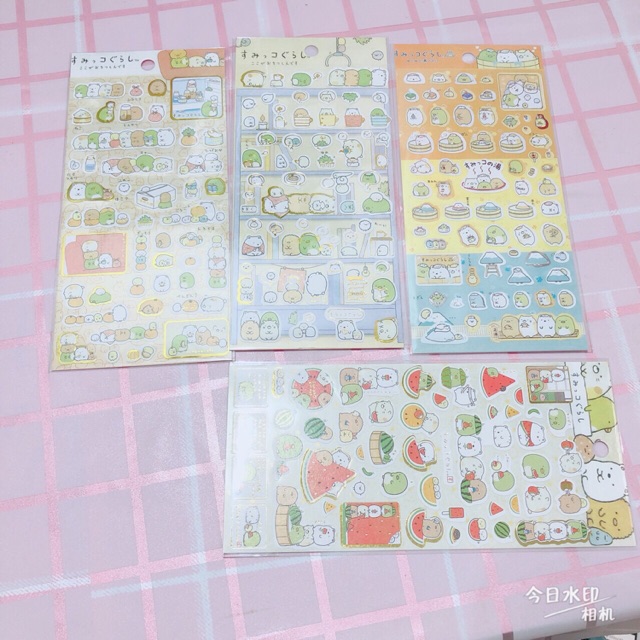 Sticker pilu Nhãn Dán Washi tape thú cưng tờ to hình chữ nhật ST23